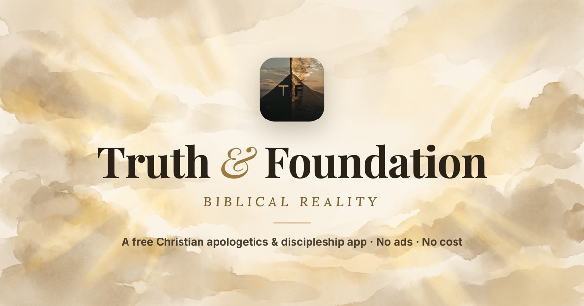 Truth & Foundation social banner: wordmark over golden watercolor clouds